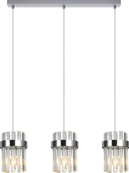 Lustră suspendată pe cablu VETRO, 3xE14/10W/230V, crom lucios