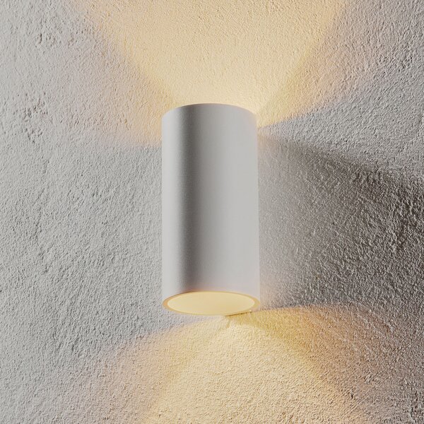 Egger Licht EGG DLS Tubo lampă de perete pentru exterior, alb, Ø 9 cm, aluminiu, sus/jos, Alb, Hol, Metal, Modern