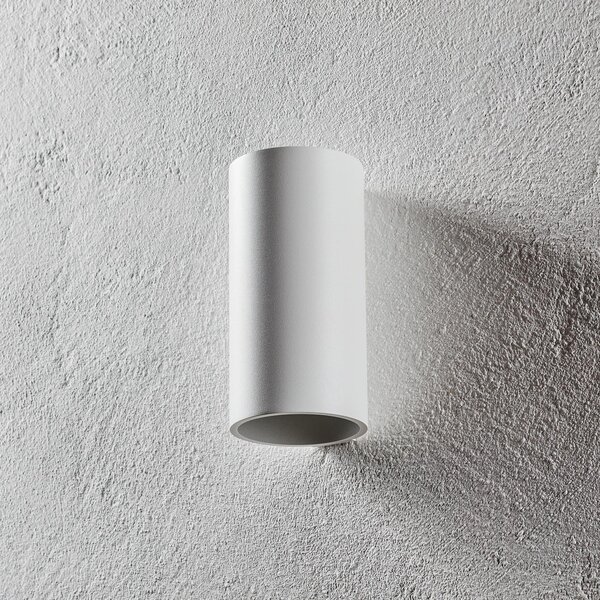 Egger Licht EGG DLS Tubo lampă de perete pentru exterior, alb, Ø 9 cm, aluminiu, sus/jos, Alb, Hol, Metal, Modern