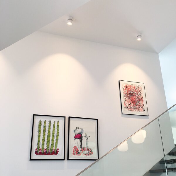 Egger Licht EGG DLS LED spot de plafon Clippo, dimabil, alb / auriu, reglabil, Alb, Studiu / Birou, Metal, Modern