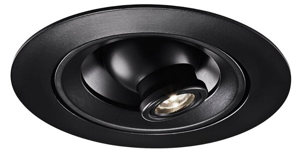 Egger Licht EGG DLS LED spot încastrat Riga Zooom, rotund, negru, 2700K, reglabil, Negru, Hol, Metal, Modern, Corpuri de iluminat încastrate rotunde