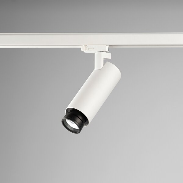Egger Licht Kelly spot pe șină 15 - 90° 2.700K alb, reglabil, Alb, Studiu / Birou, Metal, Modern
