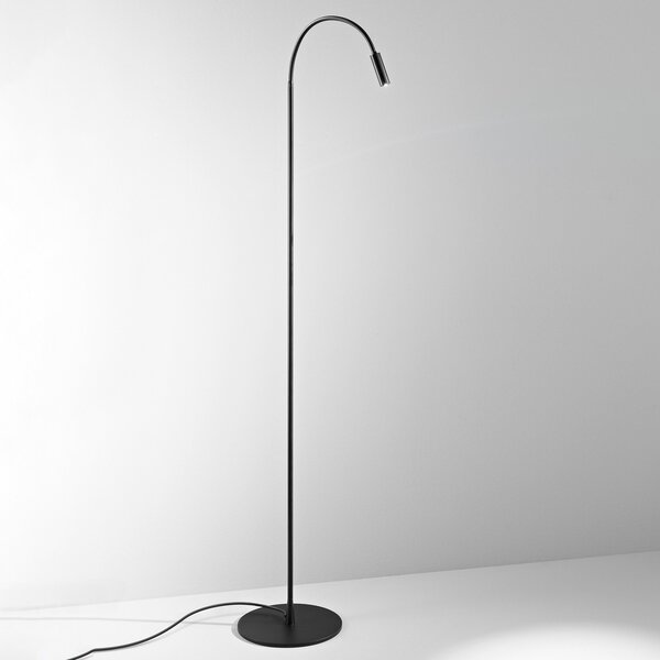 Egger Licht DLS LED lampadar Zooom, braț flexibil, negru, Negru, Camera de zi / sufragerie, Metal, Modern, Lumină de lectură