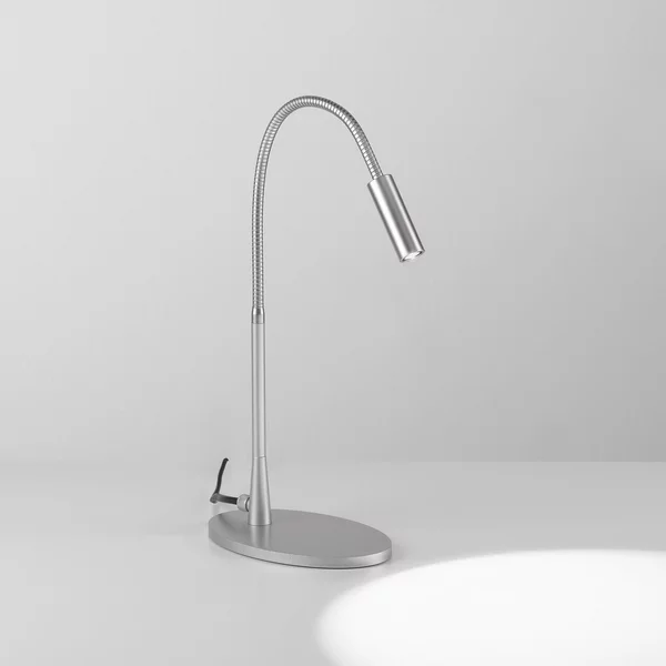 Egger Licht EGG DLS Zooom LED lampă de masă, braț flexibil, culoarea platinei, Gri, Camera de zi / sufragerie, Metal, Modern