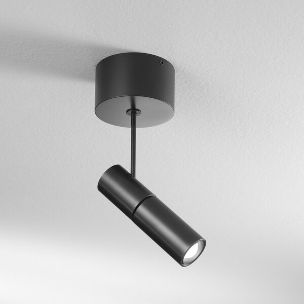 Egger Licht EGG DLS LED spot Zooom XL, montat la suprafață, 3.000K, negru, reglabil, Negru, Camera de zi / sufragerie, Metal, Modern