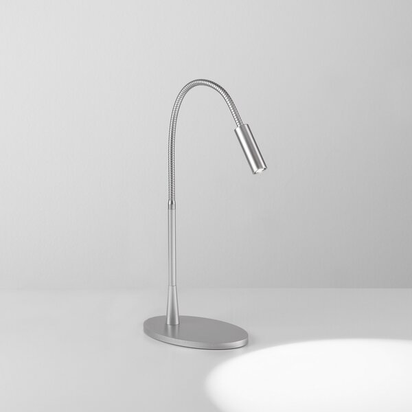 Egger Licht EGG DLS Zooom LED lampă de masă, braț flexibil, culoarea platinei, Gri, Camera de zi / sufragerie, Metal, Modern