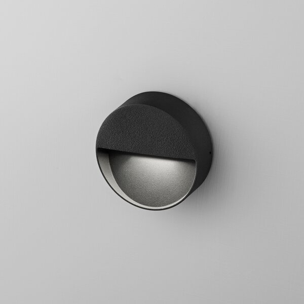 Egger Licht EGG DLS LED aplică de perete Vigo, IP54, negru, Negru, Hol, Metal, Modern, Soclu de perete jos