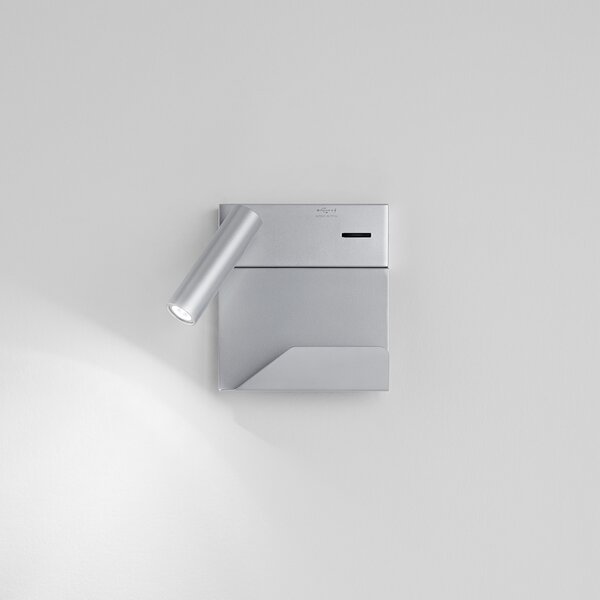 Egger Licht Aplică de perete EGG DLS LED Rona, port USB, raft, Gri, dormitor, Metal, Modern