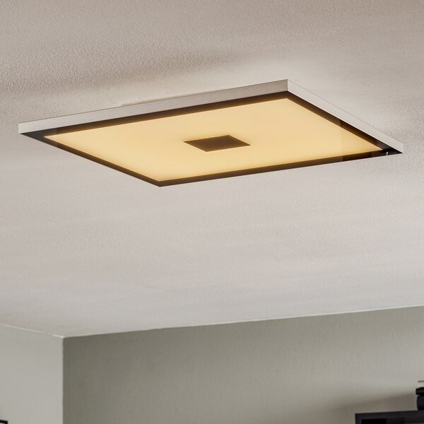 Evotec Zen plafonieră LED pătrată, Color Control, reglabil, Gri, Camera de zi / sufragerie, Metal, Modern, Perete unghiular