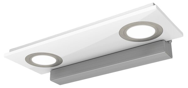 Evotec Pano aplică LED cu două surse, metalică, Gri, Camera de zi / sufragerie, Metal, Modern, Perete unghiular