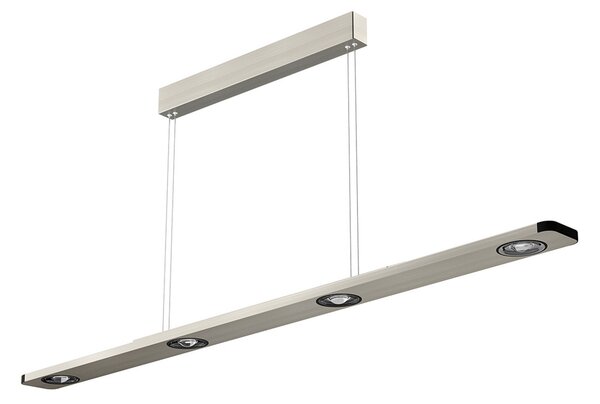 Evotec Wave lampă suspendată LED cu variator tactil 110cm, reglabil, Gri, Camera de zi / sufragerie, Metal, Modern