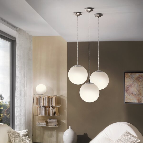 EGLO Rondo lampă suspendată 30 cm, reglabil, Alb, Hol, Sticlă, Modern