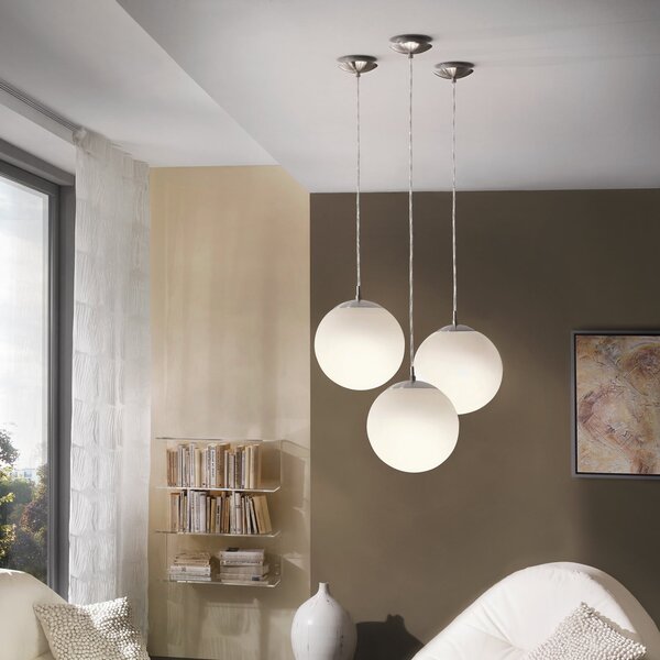 EGLO Rondo lampă suspendată 30 cm, reglabil, Alb, Hol, Sticlă, Modern