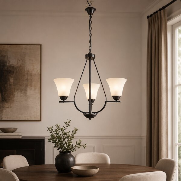 Lustra Midnight Modernă Negru-Alb 100x60cm, Corp Iluminat Interior cu 3 Surse E27 40W, Design Metal Sticlă Elegant pentru Living sau Dining Rafinat