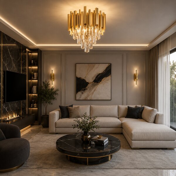 Aplică perete ERSTE Cristal 2xE14 40W Auriu, Corp iluminat decorativ lux cu cristale reflectorizante pentru living, design elegant metalic rafinat