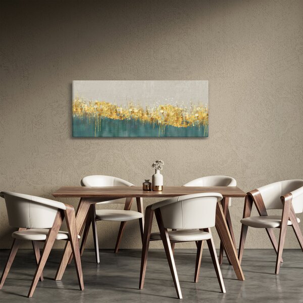 Tablou - Textura cu decor auriu (120x50 cm)