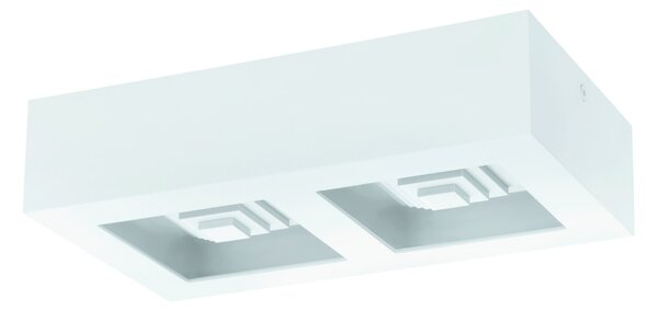 EGLO Ferreros - plafonieră LED, două surse, în alb, Alb, Camera de zi / sufragerie, Metal, Modern