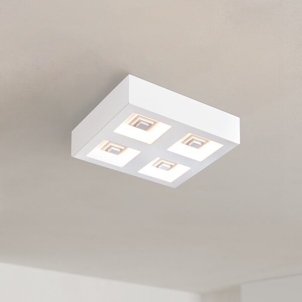 EGLO Ferreros plafonieră LED, patru surse, Alb, Camera de zi / sufragerie, Metal, Modern