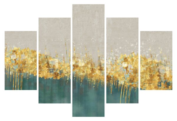 Tablou - Textura cu decor auriu (150x105 cm)