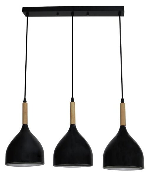 Pendul Erste Player 3xE27 Negru Mat 630x1000mm, Lustră Industrială Modernă Ideală pentru Dining, Design Minimalist Reglabil, Iluminat Elegant
