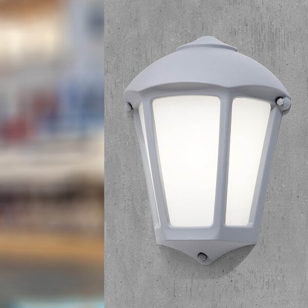 Aplică Exterior Fumagalli Fabio Gri 290x215mm IP55 E27, Corp Iluminat Modern Rezistent Rășină Anti-UV, Design Italian pentru Fațade și Terase