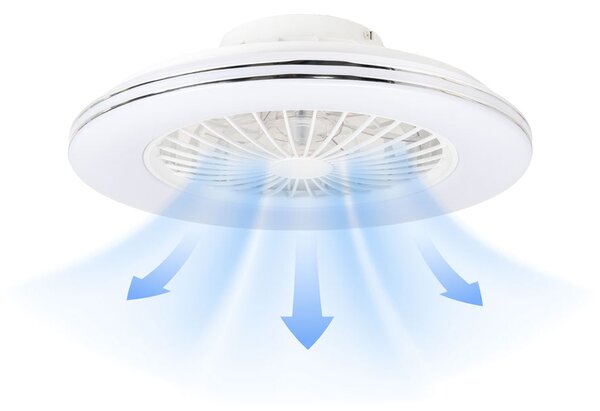 Plafoniera Ventilator Erste Breezy 49cm 48W LED 15W Motor CCT Reglabila Design Modern 2in1 Telecomanda Inclusa Iluminat Silentios pentru Interior