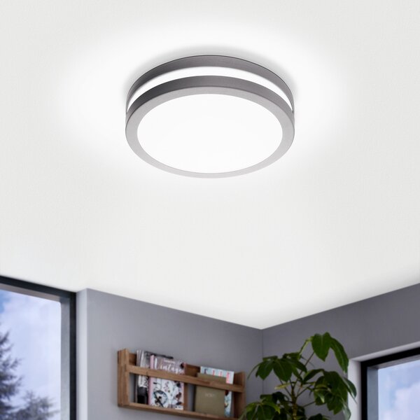 EGLO connect Locana-C LED lampă de perete pentru exterior argintiu, reglabil, Metalic, Metal, Modern, Plafon rotund direct