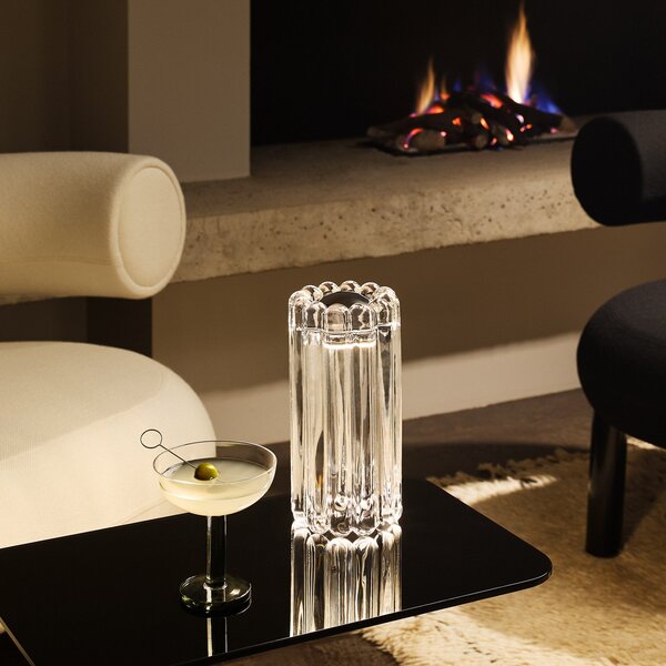 Lampă de masă Tom Dixon, Press, reglabil, Transparent, Camera de zi, Sticlă, Design