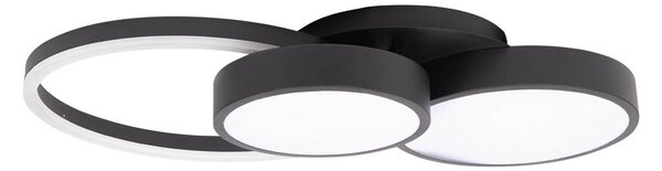 Plafoniera LED Erste Sobek 55W 600x105 mm, Design Modern Geometric Negru Mat, Corp Iluminat Interior Elegant pentru Living, Dormitor sau Birou