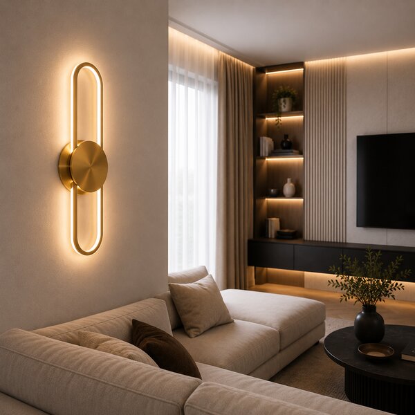 Aplica LED Erste Zenith 24W Auriu IP20 Design Modern Corp Iluminat Interior cu Temperatura Reglabila 3CCT Metal Acrilic pentru Living si Hol