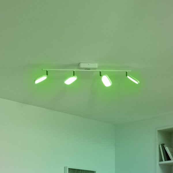 EGLO connect Palombare-C plafonieră LED, 4 becuri, reglabil, Alb, Hol, Plastic, Modern, Plafon cu flacără multiplă