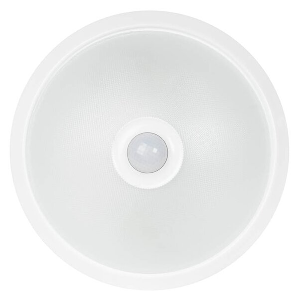 Plafoniera Erste cu Senzor PIR 360 grade, 2XE27, 295x100mm, Alb, IP20, Iluminat Automat Inteligent pentru Hol, Casa Scarii si Zone de Tranzit