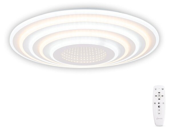 Plafoniera LED Erste Abys 120W 3CCT cu Telecomanda, 480x480x70mm, Design Modern Alb pentru Iluminat Inteligent, Eficienta si Stil in Locuinta