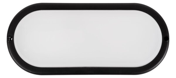 Plafoniera LED Ovala Novelite 18W 6400K IP65 Negru 230x105x46mm Corp Iluminat Exterior Rezistent Design Modern Eficienta Luminoasa Securitate