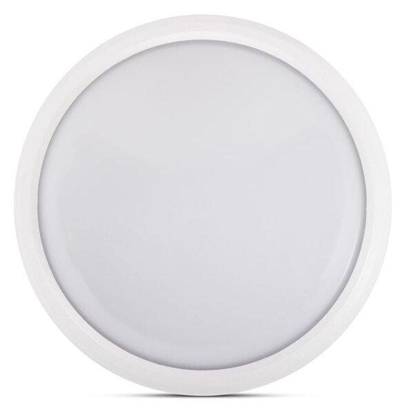 Corp Iluminat LED Novelite Ke3h-MW 18W 6400K IP65 Alb cu Senzor Microunde 180x80mm - Lampa Exterior Rezistenta la Apa si Praf pentru Garaj Terasa