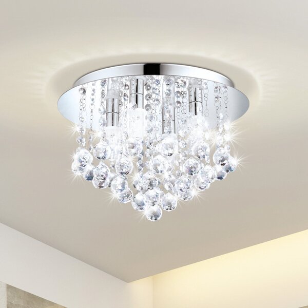 EGLO Plafonieră cu LED Almonte pandantiv, 35 cm, Metalic, Camera de zi / sufragerie, Cristal