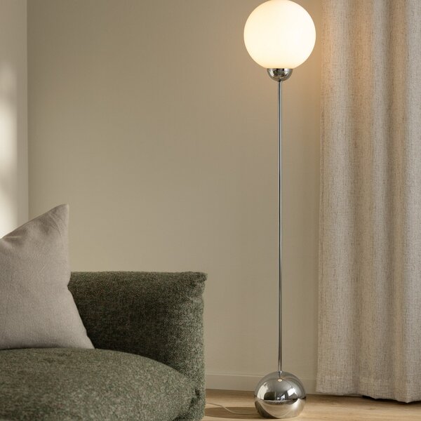 Lampadar Globen Lighting, Alb, Camera de zi, Sticlă, Modern