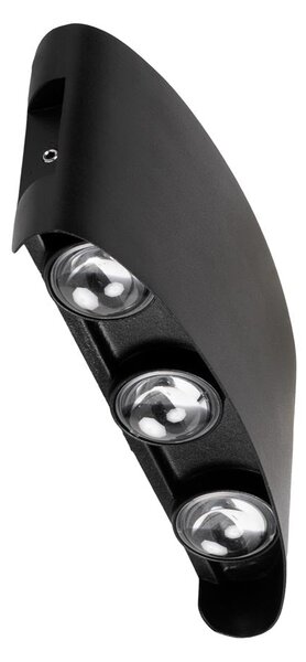 Aplica LED Exterior Erste Monty 36W 6x6W Lumina Calda 3000K IP54 Negru Mat Corp Iluminat Arhitectural Bidirectional Fatade Moderne Premium