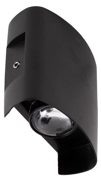 Aplica LED Exterior Erste Monty 4W 3000K IP54 Negru Mat Bidirectional Corp Iluminat Modern Fatada Terasa Design Minimalist Eficient Energetic