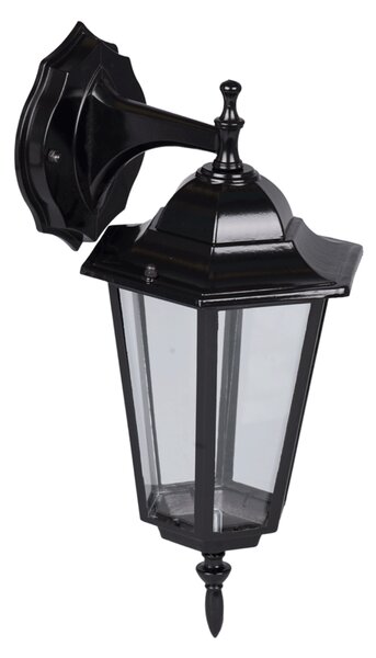 Lampa Gradina Corona Negru 1xE27 60W, Aplica Exterior Stil Minimalist, Corp Iluminat Rezistent Intemperii, Dimensiuni 165x190x375 mm, Design Modern