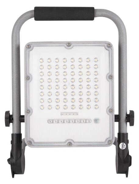 Proiector LED Portabil Novelite 50W 6400K IP65 245x325x55 mm Gri, Acumulator 3Ah, Flux Luminos 500lm, Unghi 120gr pentru Santier si Garaj