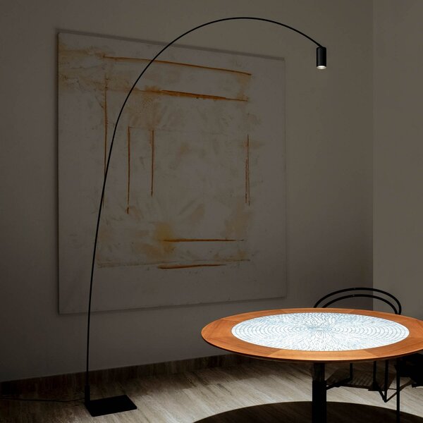 Lampadar Nemo Lighting, Fox, reglabil, Negru, Camera de zi, Metal, Modern