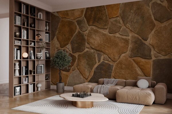 Tapet Textură de zidărie din piatră naturală cu forme neregulate, Fototapet Textură, Fototapet Piatra, w05690 : Uwalls.ro