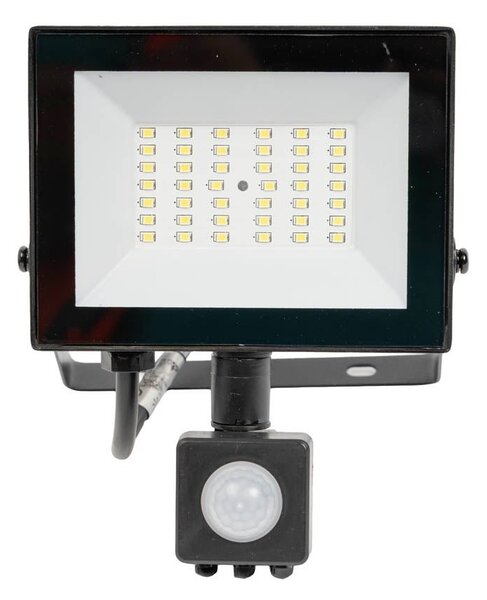 Proiector Slim LED SMD V4 Novelite 30W cu Senzor Miscare, Lumina Rece 6500K, IP65, 143x187x54mm, Ideal Iluminat Exterior Securitate Eficient