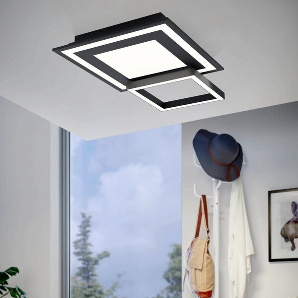 EGLO connect Savatarila-C plafonieră LED negru, reglabil, Negru, Camera de zi / sufragerie, Metal, Modern