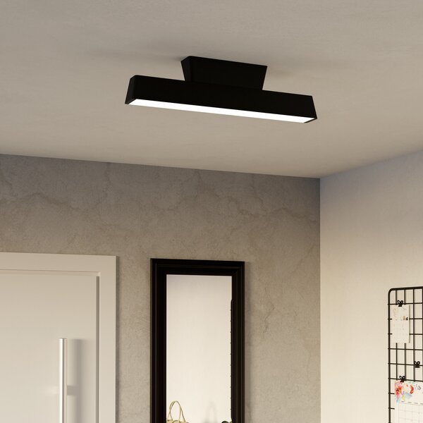 EGLO connect Simolaris-Z plafonieră LED, 47cm, reglabil, Negru, Camera de zi / sufragerie, Metal, Modern