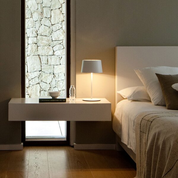 Lampă de masă Vibia, Warm, Alb, Camera de zi, Metal, Modern