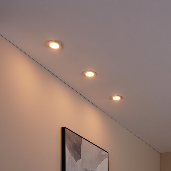 EGLO connect Fueva-C LED cu spot de încastrat 8,6cm,, reglabil, Metalic, Camera de zi / sufragerie, Metal, Modern, Plafon încastrat
