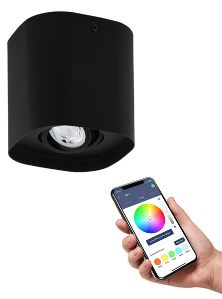 EGLO connect Caminales-Z lampă Downlight LED 1 bec, reglabil, Negru, Camera de zi / sufragerie, Metal, Modern