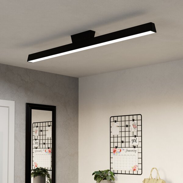 EGLO connect Simolaris-Z plafonieră LED, 122cm, reglabil, Negru, Camera de zi / sufragerie, Metal, Modern